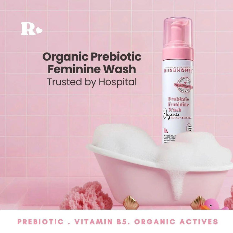 RuruHoney Prebiotic Feminine Wash 180ml (Organic Aloe Vera & Centella)