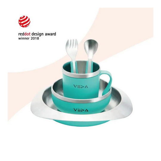 Viida Soufflé Antibacterial Stainless Steel Kids Tableware Set