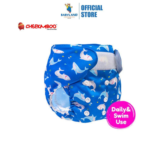 Cheekaaboo 2-in-1 Reusable Swim Diaper - Blue Shark (Newborn - 36 Months)