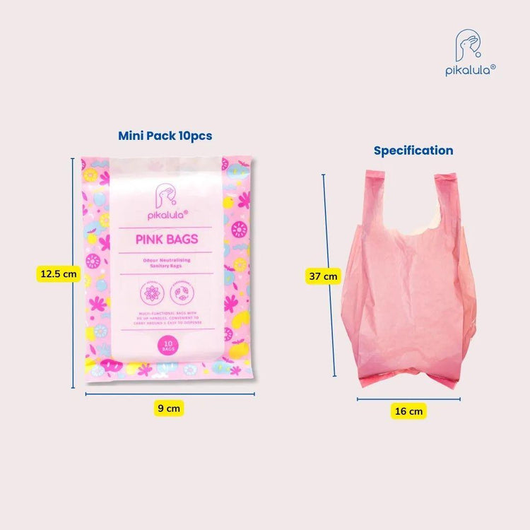 Pikalula Pink Bags 10pcs Mini Pack