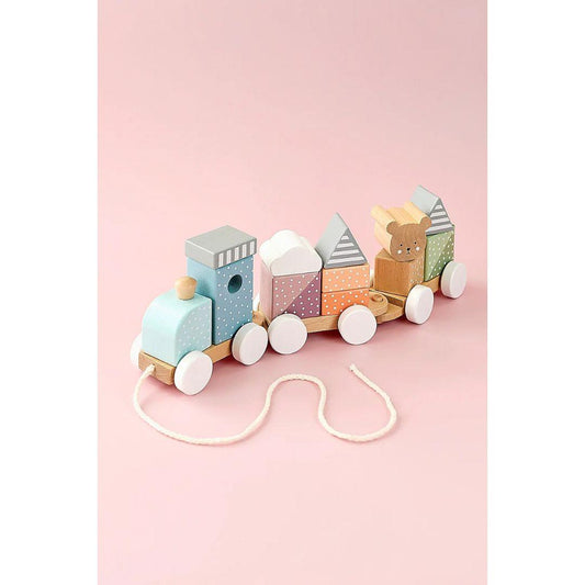 Jabadabado Train With Blocks Teddy (18m+)