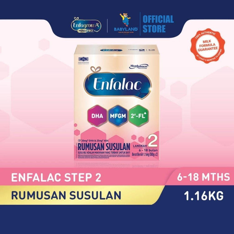 Enfalac Step 2 (6-18Mths) Follow Up Formula Milk Powder (1.16kg)
