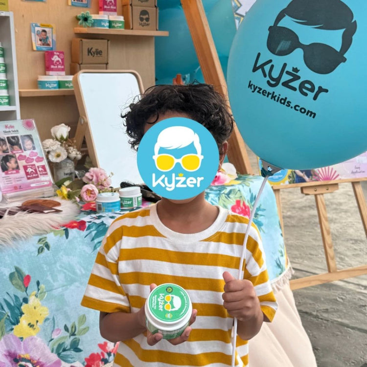 Kyzer Naurishing Hair Styling Balm 50g (Green) For Kids, 6+ months with Moringa, Vitamin E, Sweet Orange (gel wax pomade)
