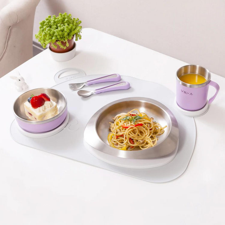 Viida Soufflé Antibacterial Stainless Steel Kids Tableware Set