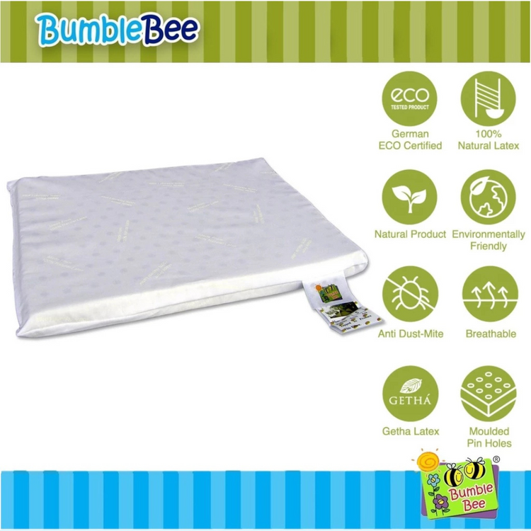 Bumble Bee Natural Latex Infant Pillow (35.5 x 25.3 x 2.5cm)