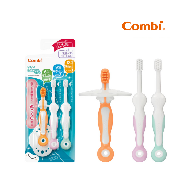 Combi Baby Teteo Baby Toothbrush Set (6-12m+)