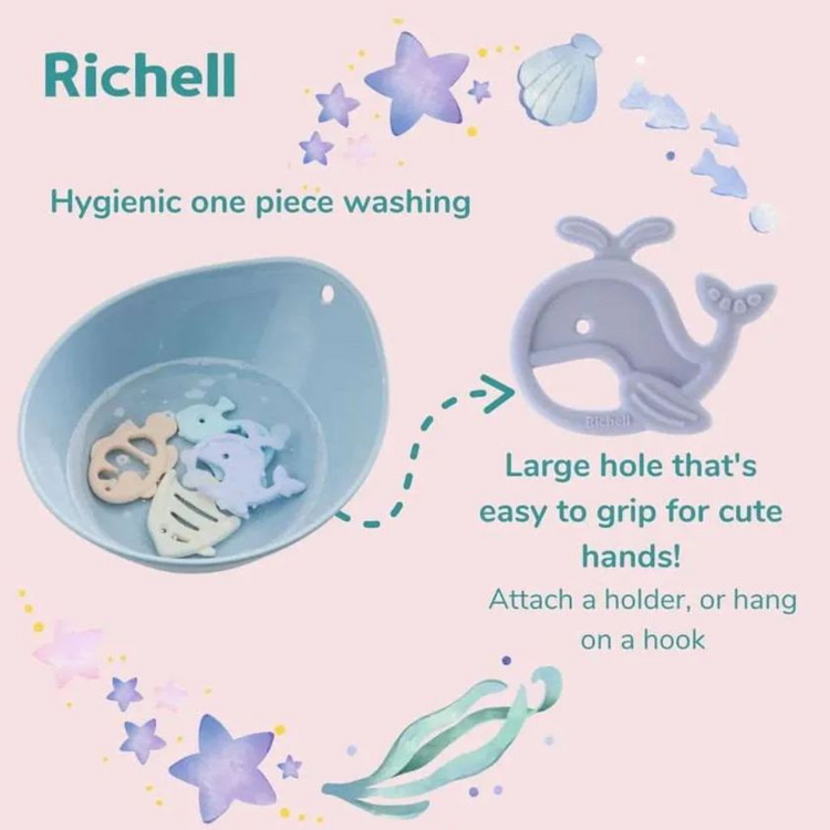 Richell Silicone Teether - 3m+ (Whale/ Clownfish/ Seahorse/ Angelfish)