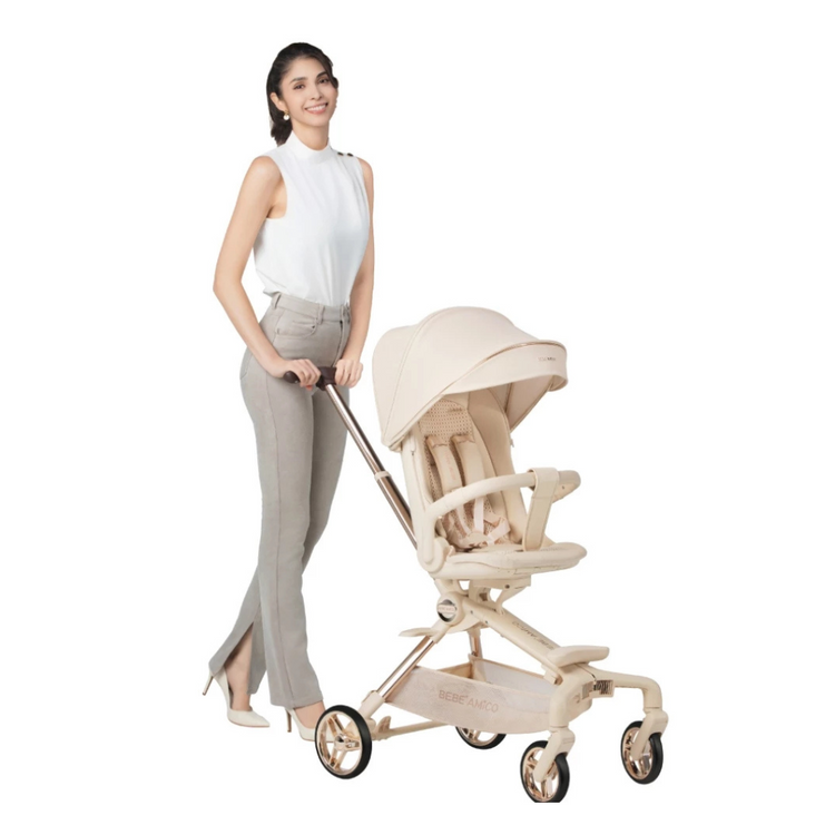 Bebe Amico Dual Two Ways Facing Stroller X7 With 360 Rotation Seat - Black