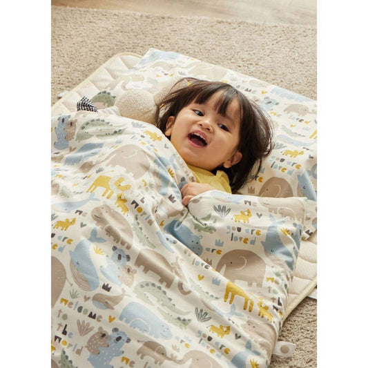 Mamaway Optimum Temp. Antibacterial Summer Quilt - Animals Silver F (90x123 cm)