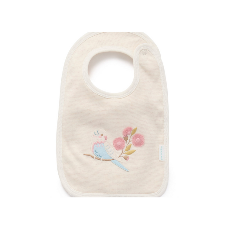 Purebaby Organic Aviary Garden Zip Growsuit & Reversible Bib