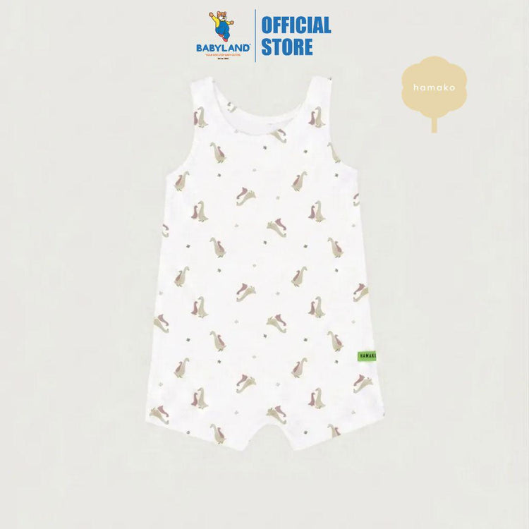 Hamako Tencel Baby Kids Sleeveless Romper - Rose Goose