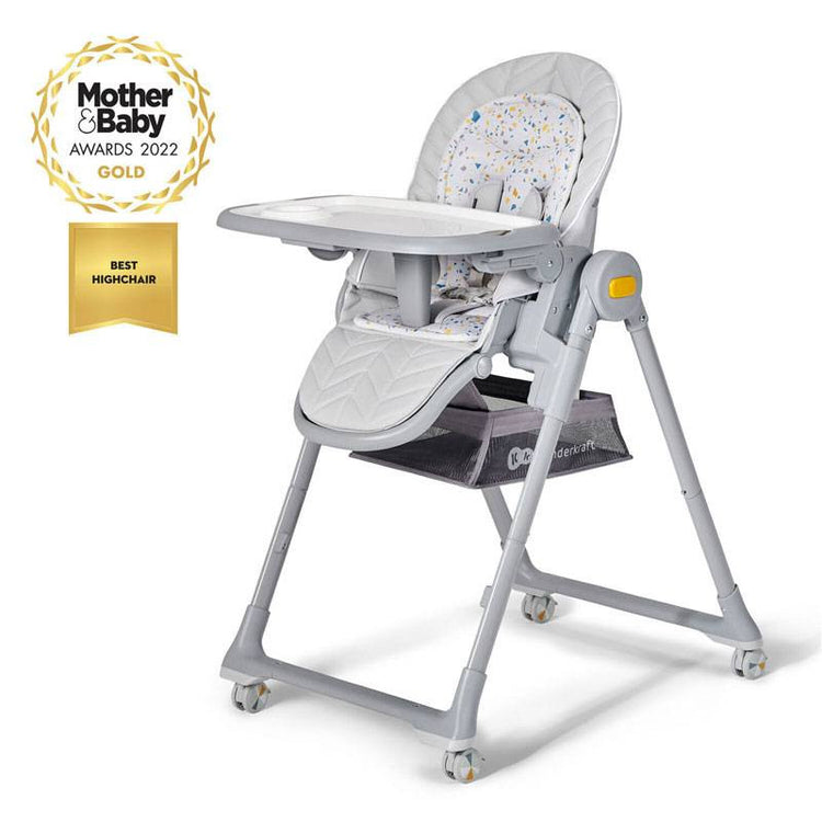 Kinderkraft Lastree 2 In 1 High Chair With Bouncer - Grey