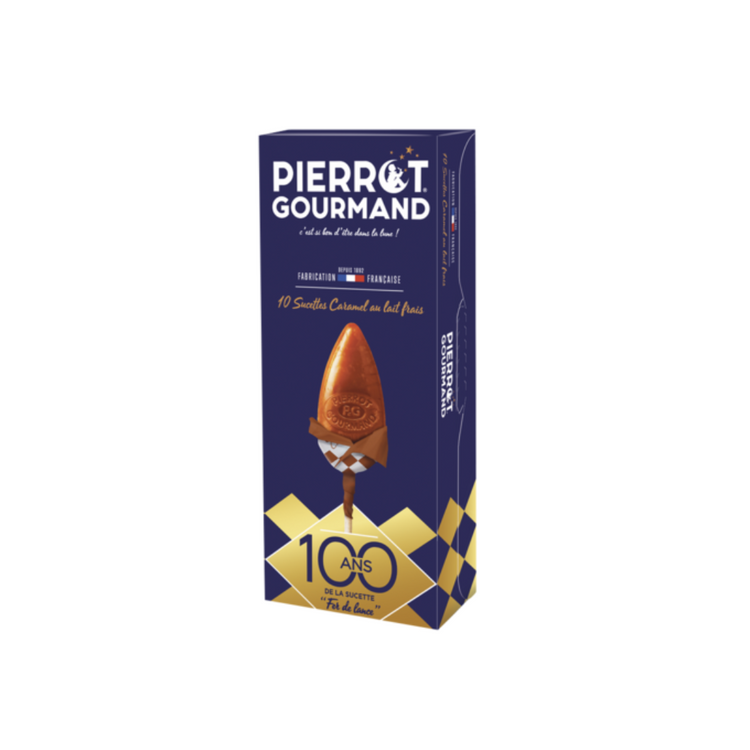 Pierrot Gourmand 10s Caramel/Fruit Lollipops 130g