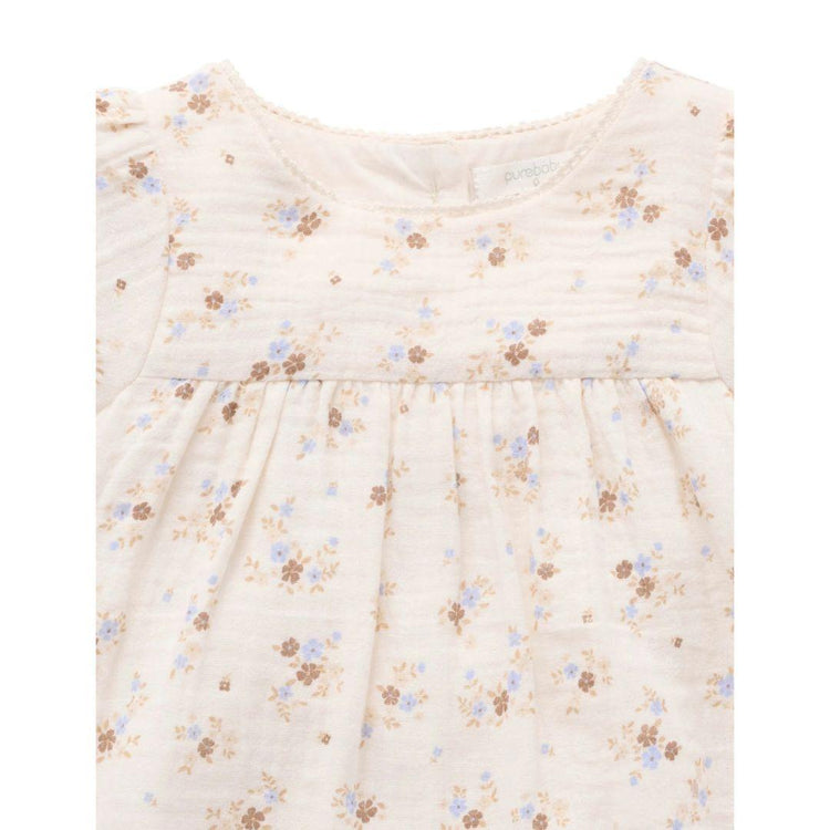 Purebaby Organic Garden Ditsy Print Baby Garden Floral Romper