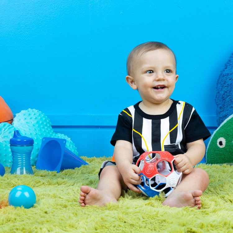 Bright Starts Oball Grippin' Goals Rattle Ball - Red, White & Blue (0m+)