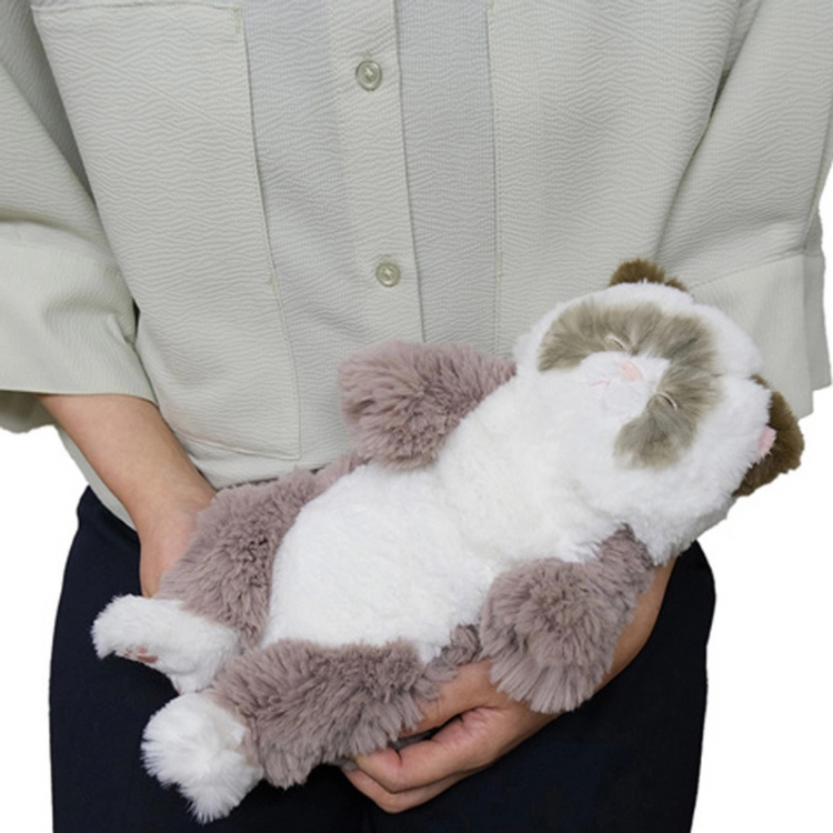 Sunlemon 1583 Ragdoll Grey Brown - Lying Cat Sleeping Face Stuffed Toy S