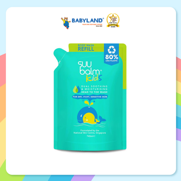 Suu Balm Kids Moisturising Head To Toe Body Wash Refill 740ml