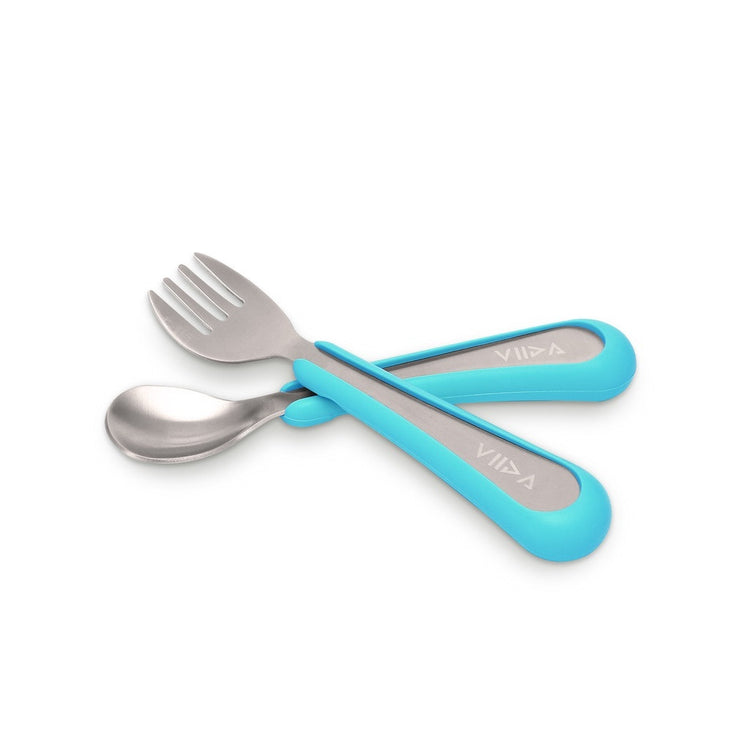 Viida Souffle Antibaterial Stainless Steel Fork & Spoon (S)