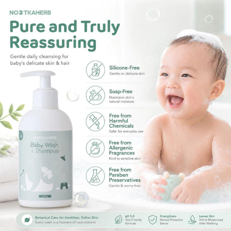 Nootkaherb 2-in-1 Baby Wash & Shampoo 250g – Gentle Milk Fragrance