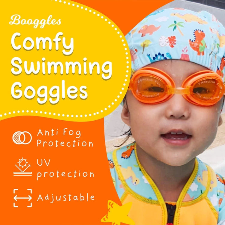Cheekaaboo Booggles Swim Goggles with Neoprene Strap for Children Kids Boy Girl
