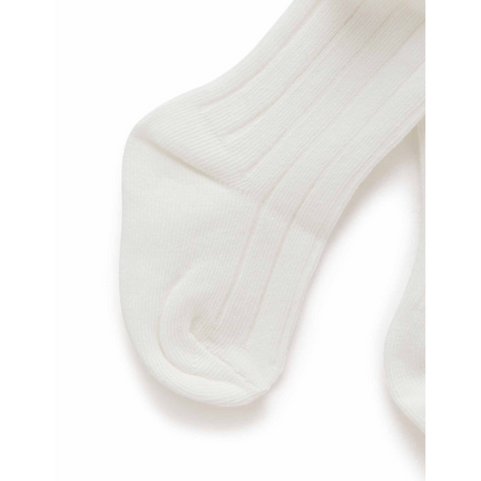 Purebaby Organic Rib Tights Vanilla Print