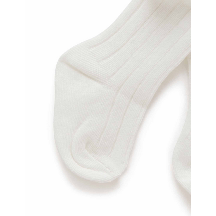 Purebaby Organic Rib Tights Vanilla Print
