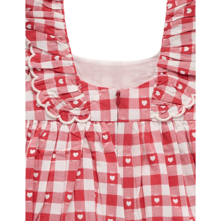 Purebaby Organic Heart Gingham Dress