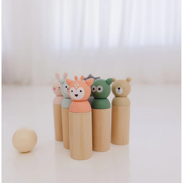 BUBBLE Wooden Animal Bowling Set