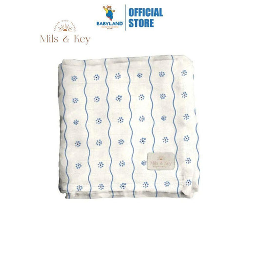 Mils and Key Swaddle - Bamboo + Cotton Swaddle (120cm x 120 cm)