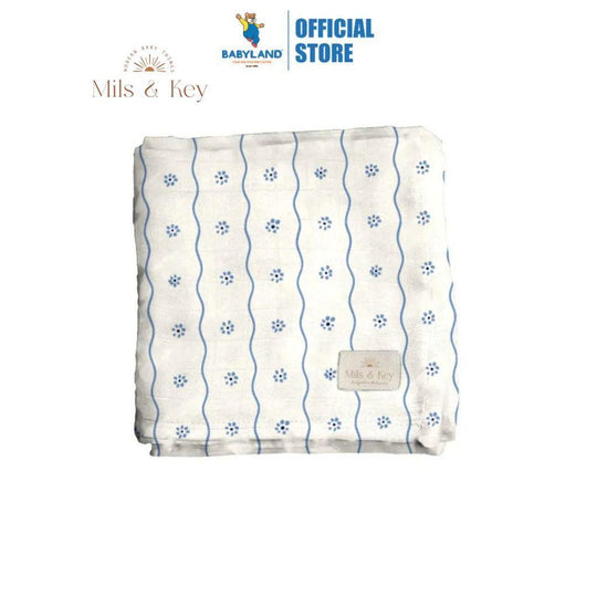 Mils and Key Swaddle - Bamboo + Cotton Swaddle (120cm x 120 cm)