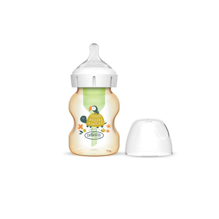 Dr Brown's Anti-Colic Newborn Options+ PPSU Wide Neck Bottle 150ml 1Pc - Bird / Level 1 Teat