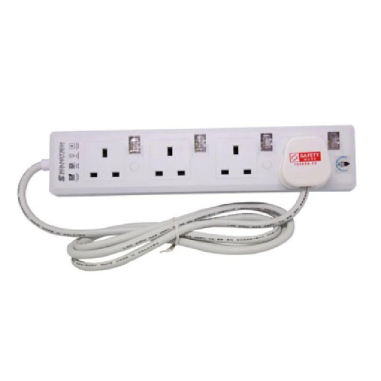 Soundteoh PS-114 Extension Socket 4 Gang With Blue Neon | SIRIM Approved