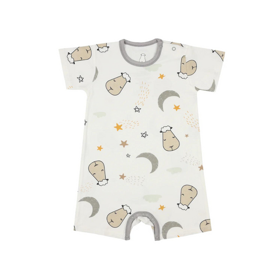 Baa Baa Sheepz Romper Short Sleeve Goodnight Baa Baa White