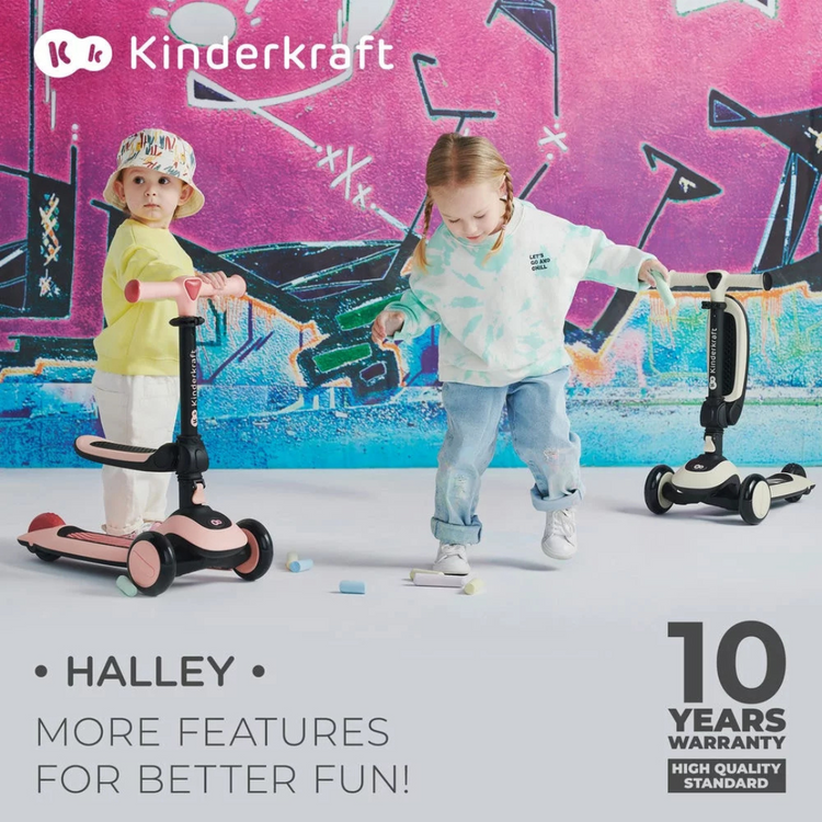 Kinderkraft 2 in 1 Balance Bike and 3 Wheels Scooter Halley (3years up to 50kg)