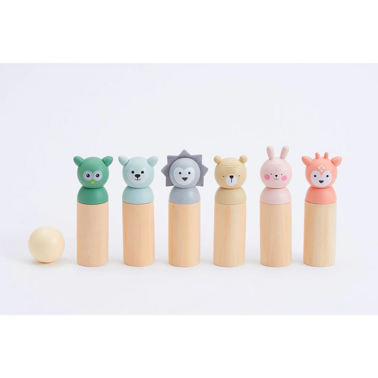 BUBBLE Wooden Animal Bowling Set