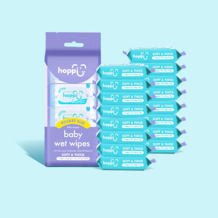 Hoppi Mini Baby Water Wipes (7s' x 8)