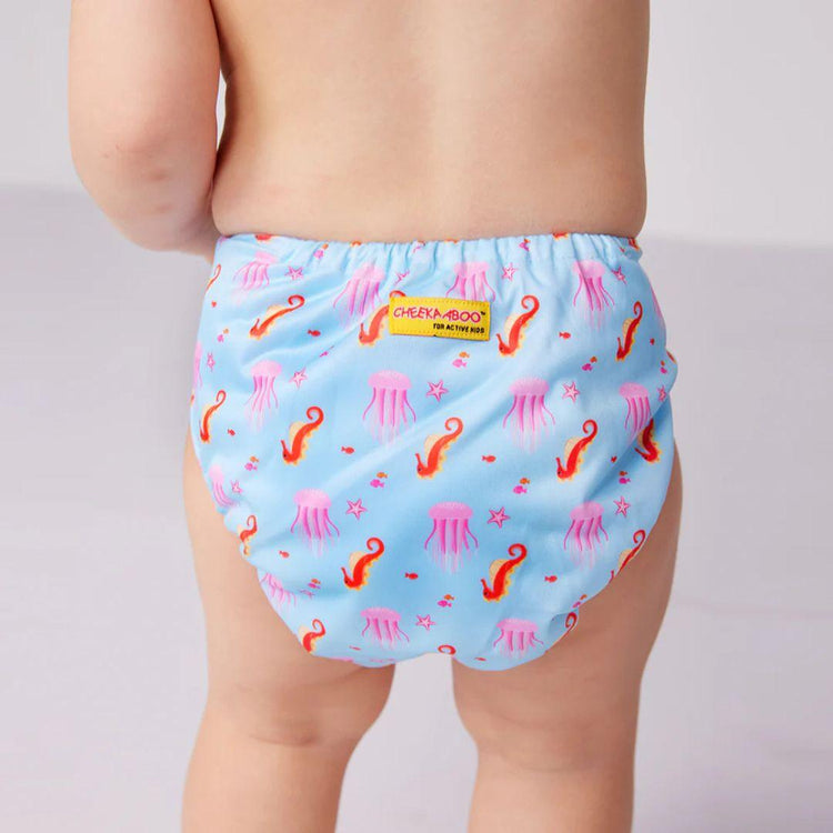 Cheekaaboo 2-in-1 Reusable Swim Diaper - Pink Jellyfish (Newborn - 36 Months)