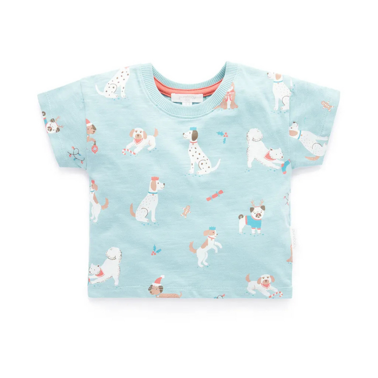 Purebaby Organic Puppy Christmas Print Tee