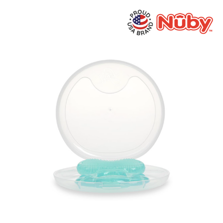 Nuby Comfort Silicone Fish Shaped Teether with Hygienic Case 3m+ (Random Color Selection)