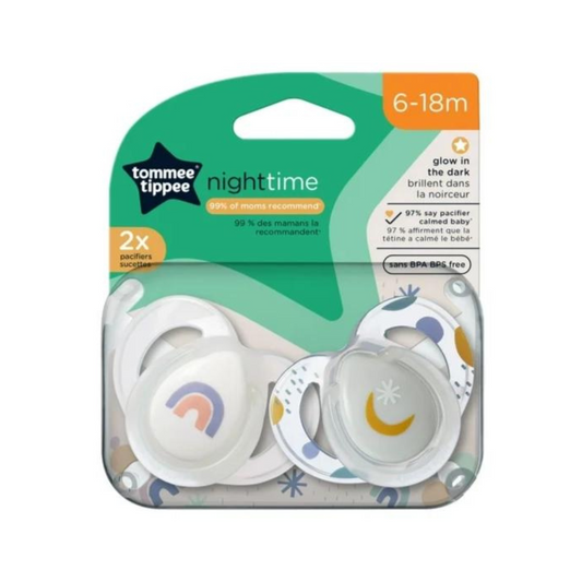 Tommee Tippee Glow In The Dark Night Time Soothers Twin Pack (6-18M)