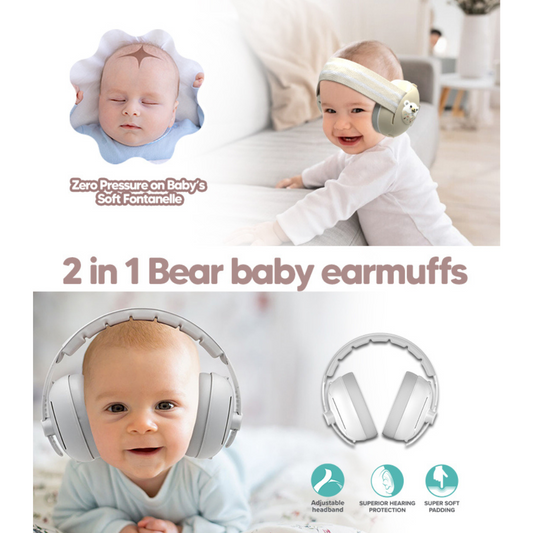 Gaabi Baby 2 in 1 Earmuffs | Headband Hearing Protection (0-48m)