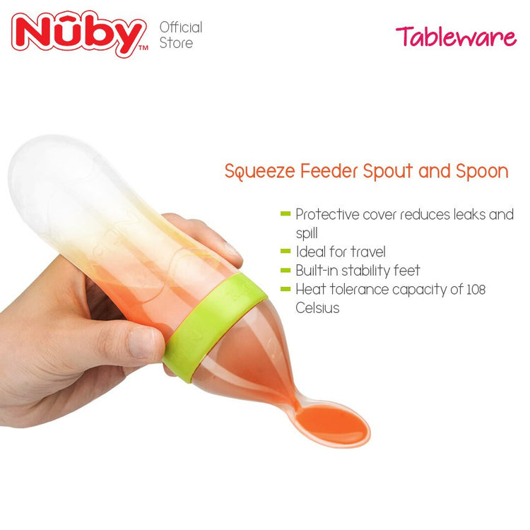 Nuby Garden Fresh Silicone Squeeze Feeder With 2 Spoons 4m+