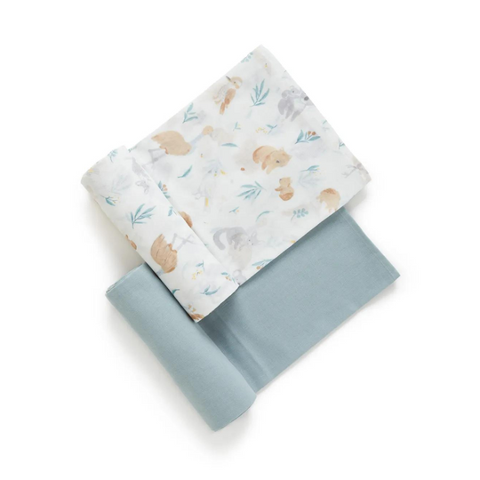 Purebaby Organic Eucalyptus Friends Muslin Wrap Gift Pack