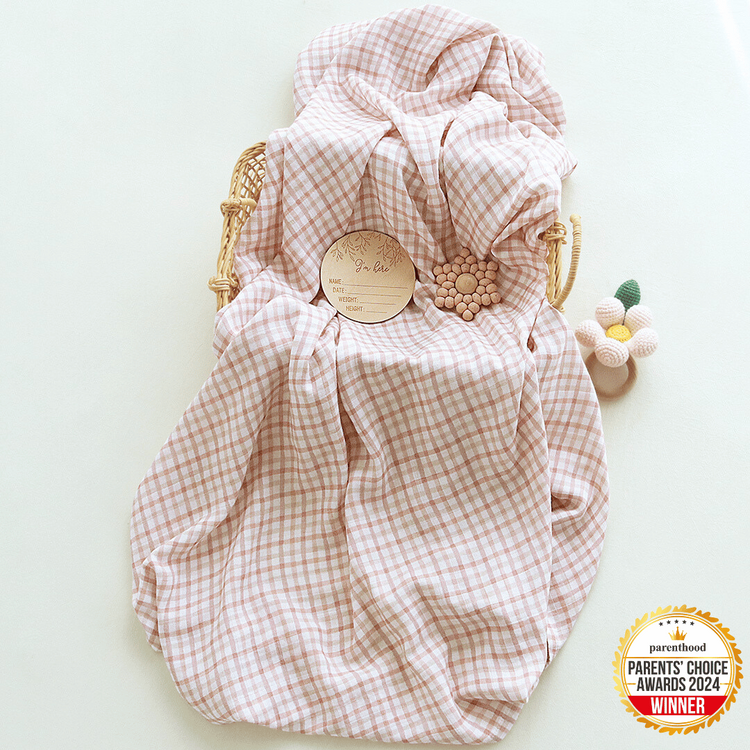 Joey & Mom Luxuriously Soft Bamboo Cotton Swaddle Bundle (3 in 1)