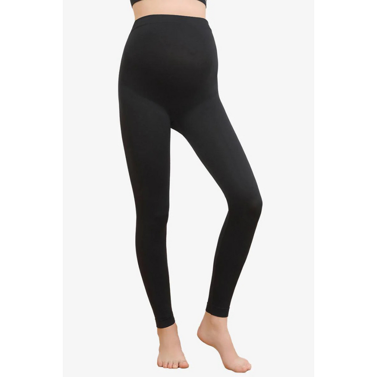 Shapee Maternity Compression Support Leggings Black - pregnant legging, exercise pants, tummy support pants