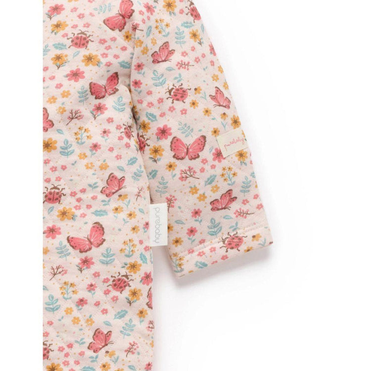 Purebaby Organic Butterfly Print Quilted Growsuit