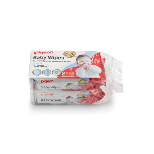 Pigeon 100% Pure Water Baby Wipes (2 x 30wipes)