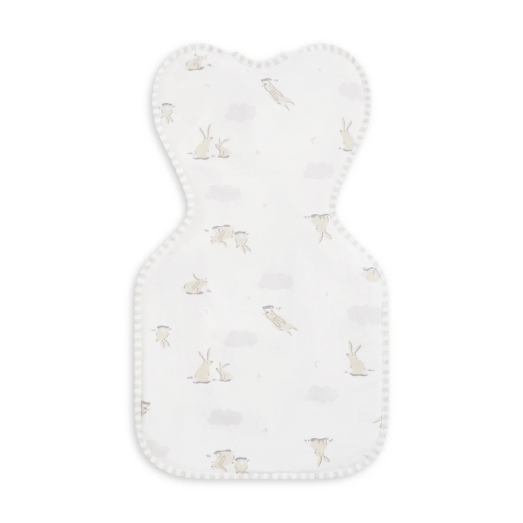 Love To Dream Stage1 Swaddle Up Stretch Cotton 1.0 TOG - White Cloud Bunnies