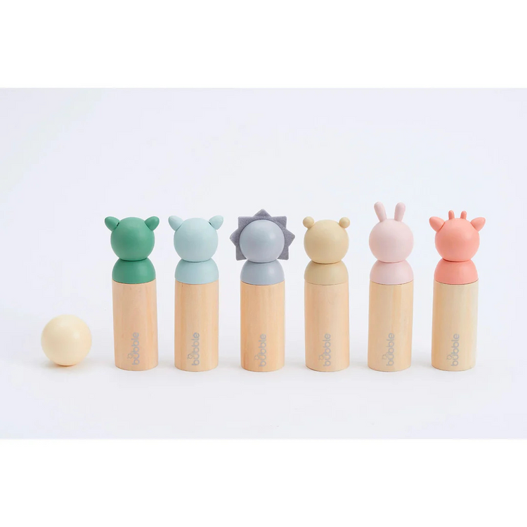 BUBBLE Wooden Animal Bowling Set