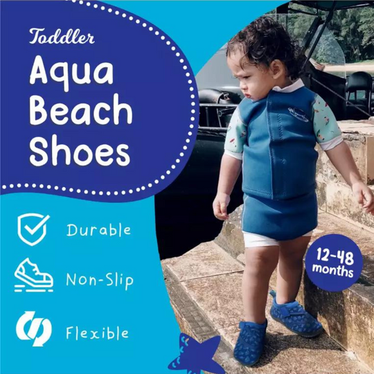 Cheekaaboo Toddler's Aqua Beach Shoes - Blue Fish